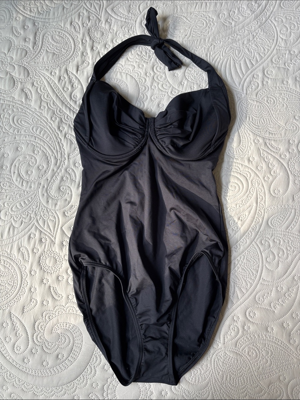 NWOT Tommy Bahama Black Halter One-Piece Swimsuit
